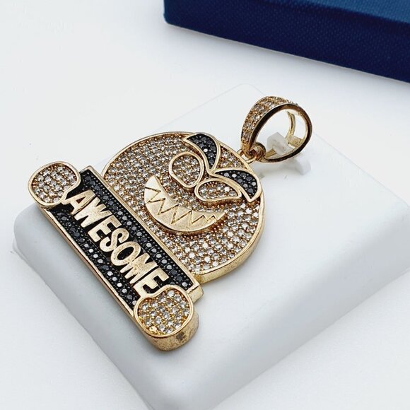 "14K Gold Plated Cubic Zircon Pendant, INUS1BR212 - Picture 9 of 11